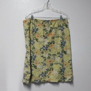 Liz Claiborne Yellow floral print skirt Size XL
